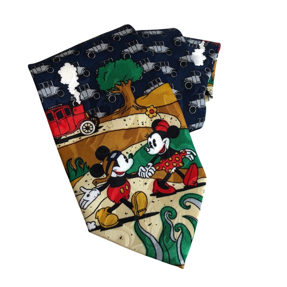 Vintage Mickey and Minnie Mouse Locomotive Themed‎ Tie Disney Mickey Mouse  Walt
